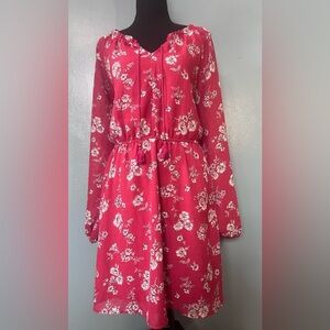 Floral pink and white dress